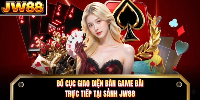 Bố cục giao diện bàn game bài trực tiếp tại sảnh JW88